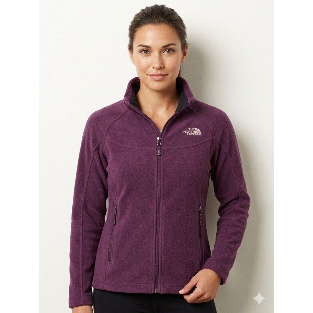 The North Face Windwall Fleece Jacket  Womens XL Plum Purple Full Zip Vintage